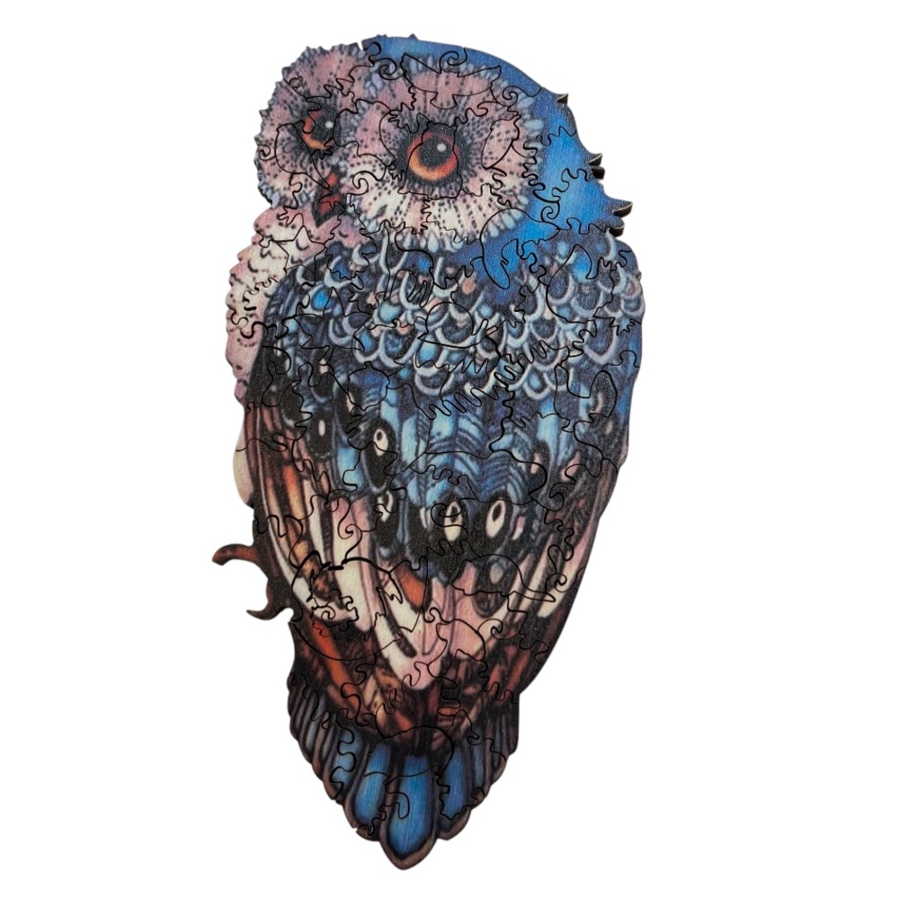 Owl Wooden Jigsaw Puzzle 81 Piece Irregular Cut Whimsy Pieces